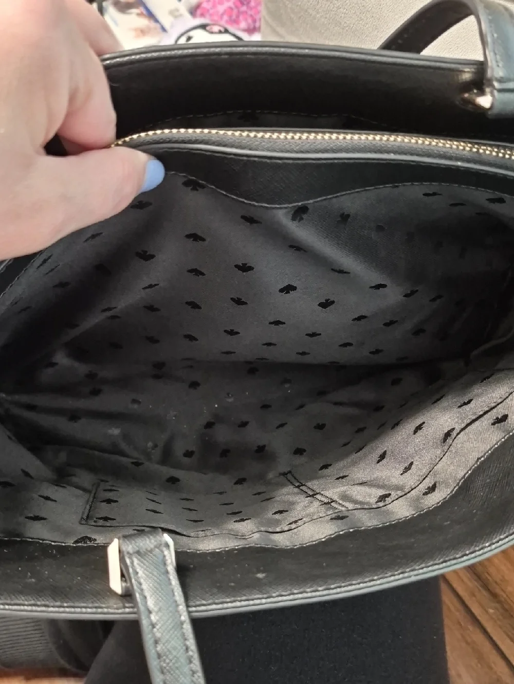 KATE SPADE Staci Large Black Leather Laptop Tote Bag - Picture 12 of 13